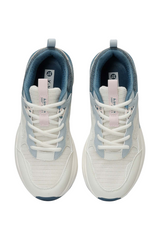 Sporline Kinetix Foxy TX kadın sneaker, ekru renkli, tekstil malzemeli, bağcıklı ve modern günlük spor ayakkabı.