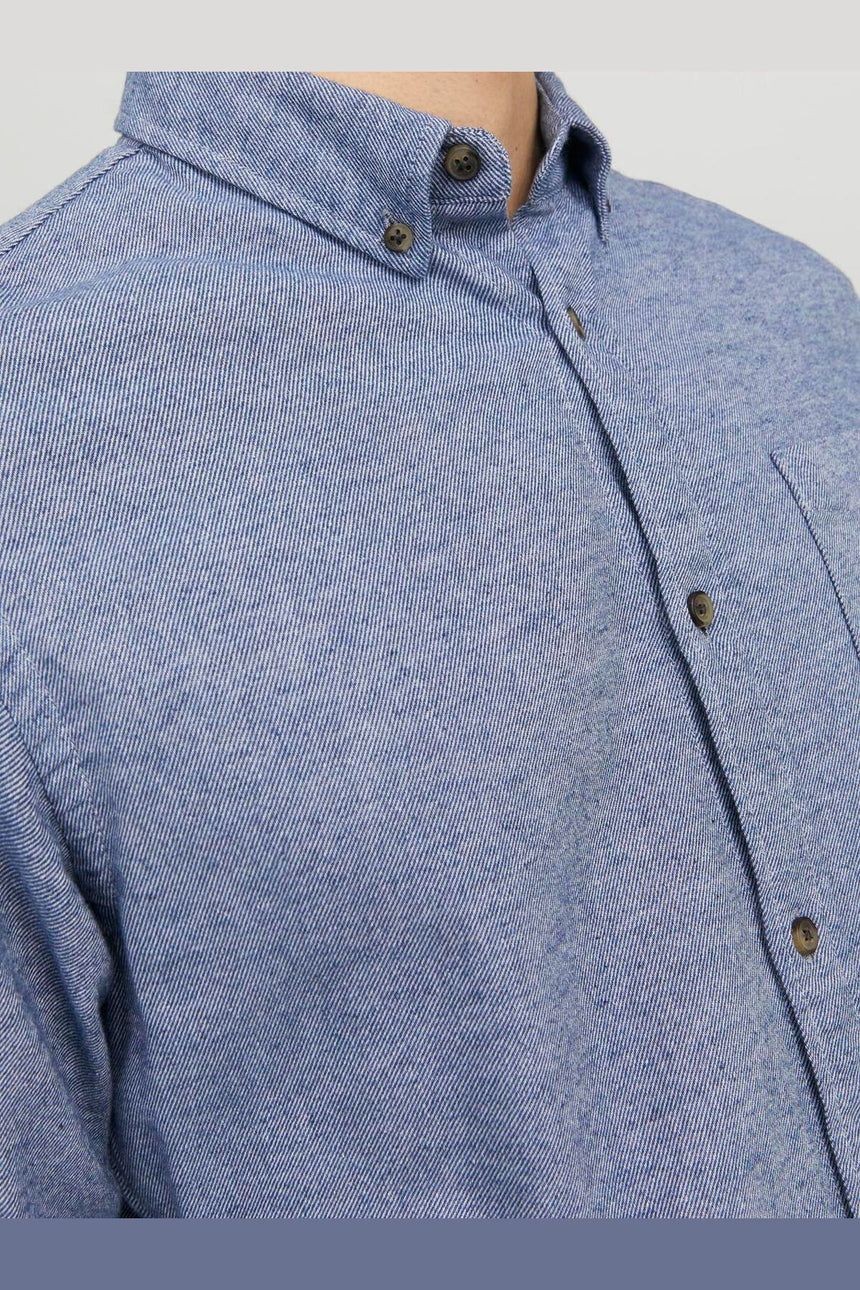 JACK&JONES JJECLASSIC MELANGE SHIRT LS NOOS 12235974 - Mavi
