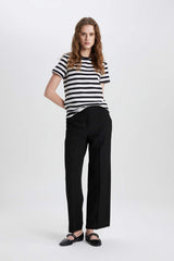 Defacto Kadın Short Sleeve T-Shirt C2612AX - Siyah