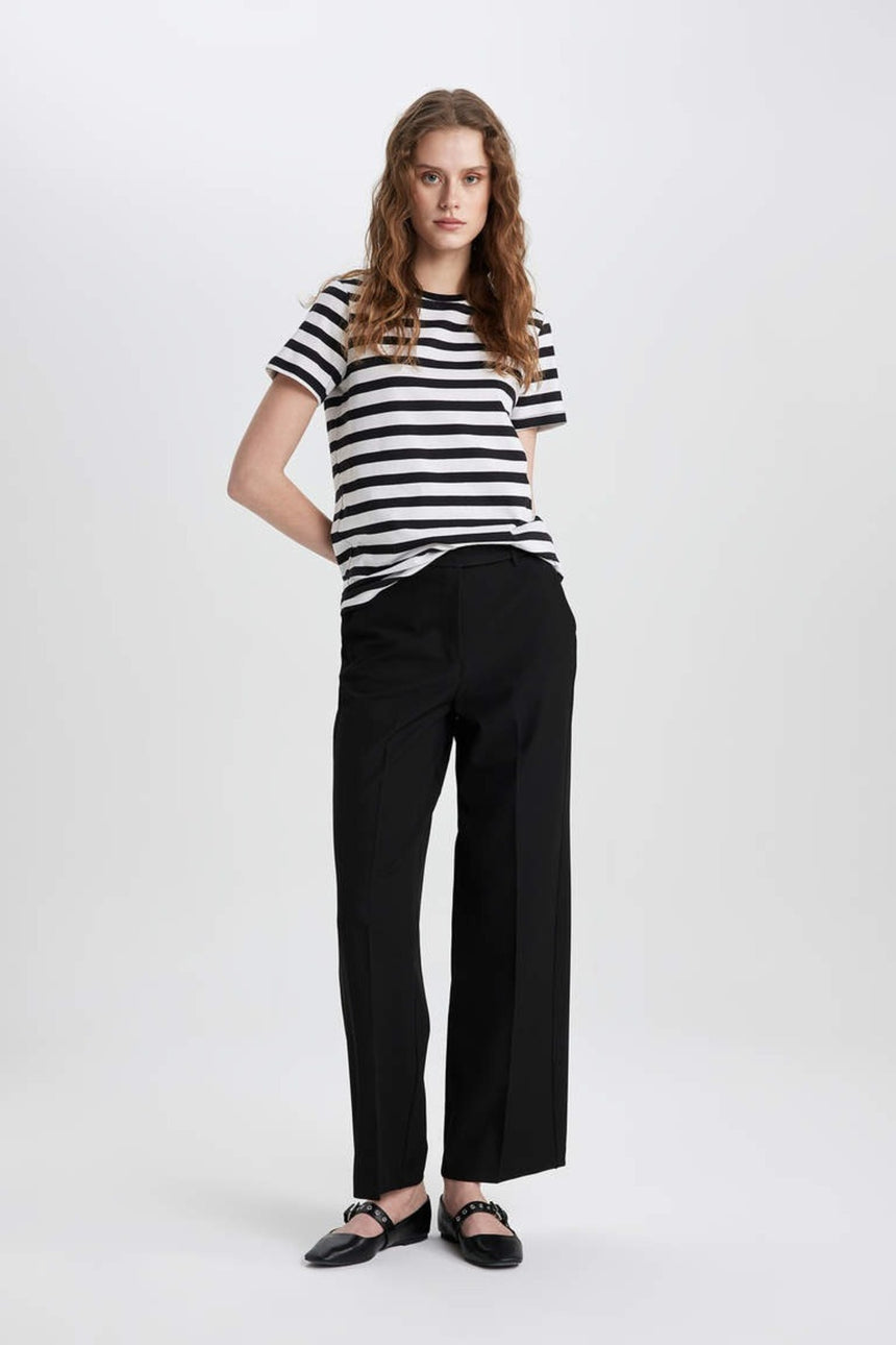 Defacto Kadın Short Sleeve T-Shirt C2612AX - Siyah