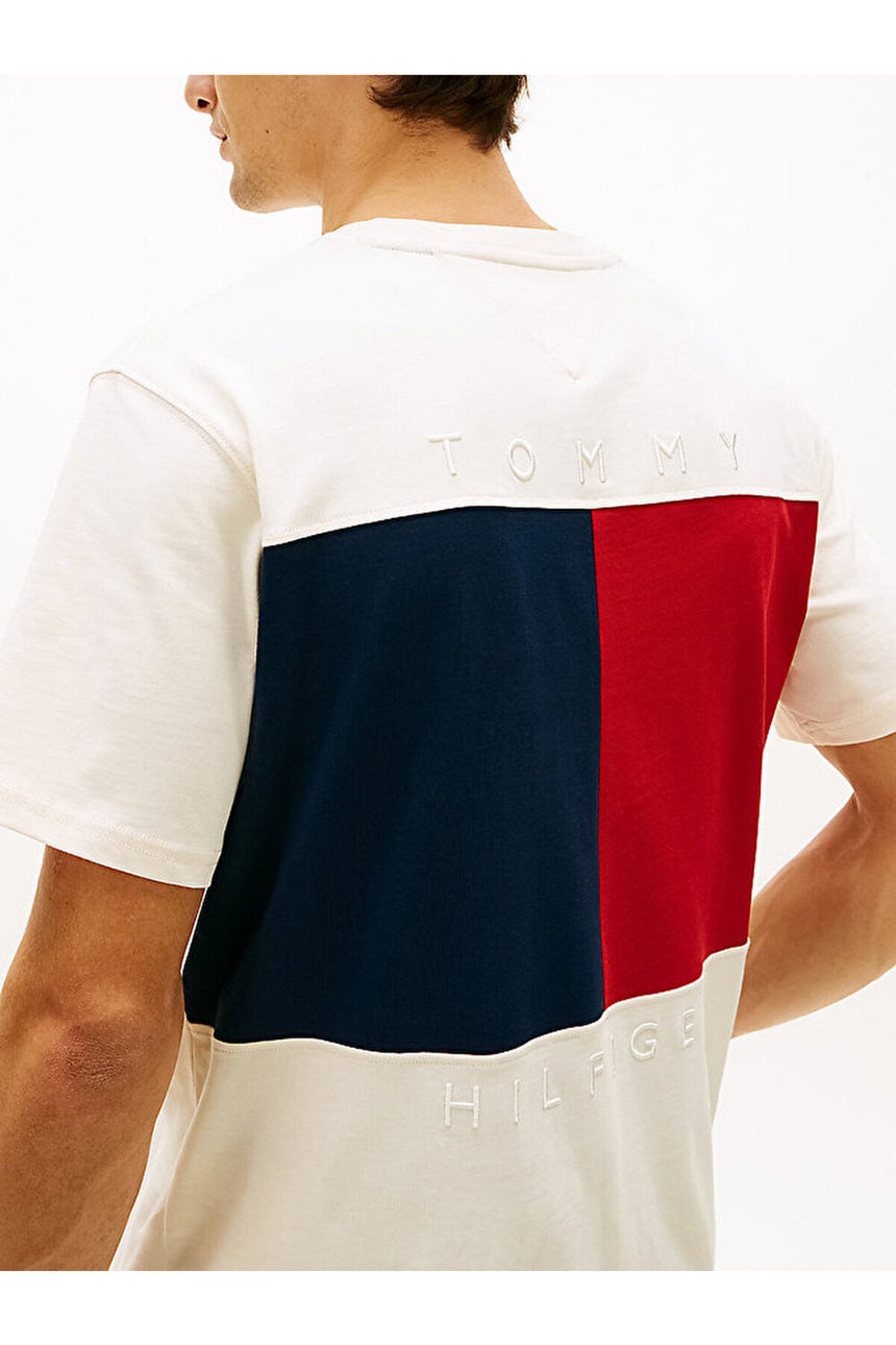 Tommy Hilfiger Erkek FLAG TEE MW0MW42382Z00 - Sarı