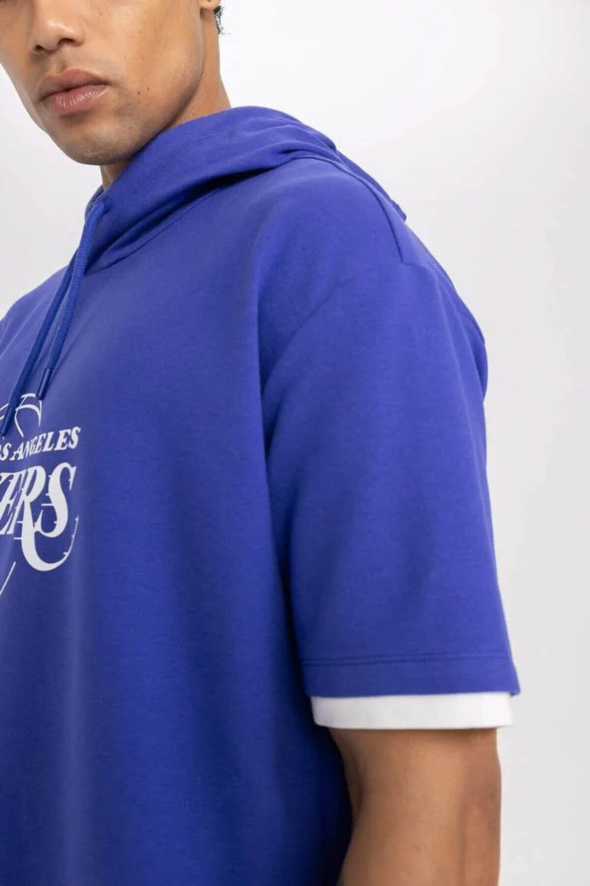 DeFacto Erkek Oversize T-Shirt B3895AX - Mor
