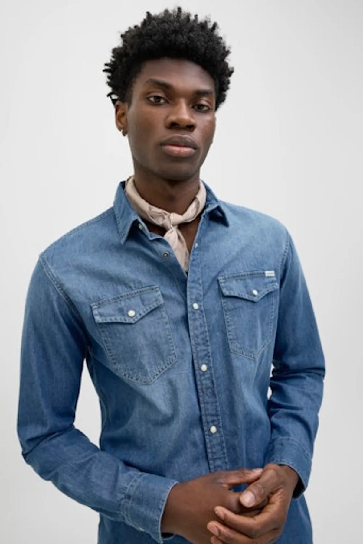 Jack & Jones Sheridan Erkek Denim Gömlek 12138115 - Mavi