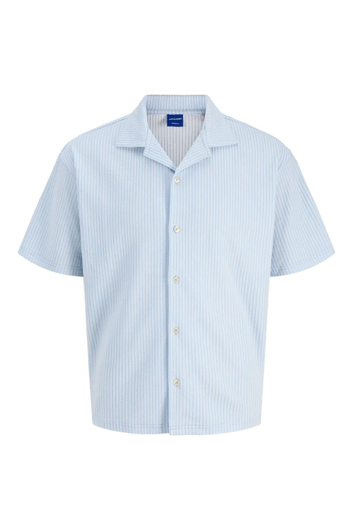 JACK&JONES SHIRT - WITH SLEEVES MALE KNIT CO60/PL40 12285711 - Gök Mavisi