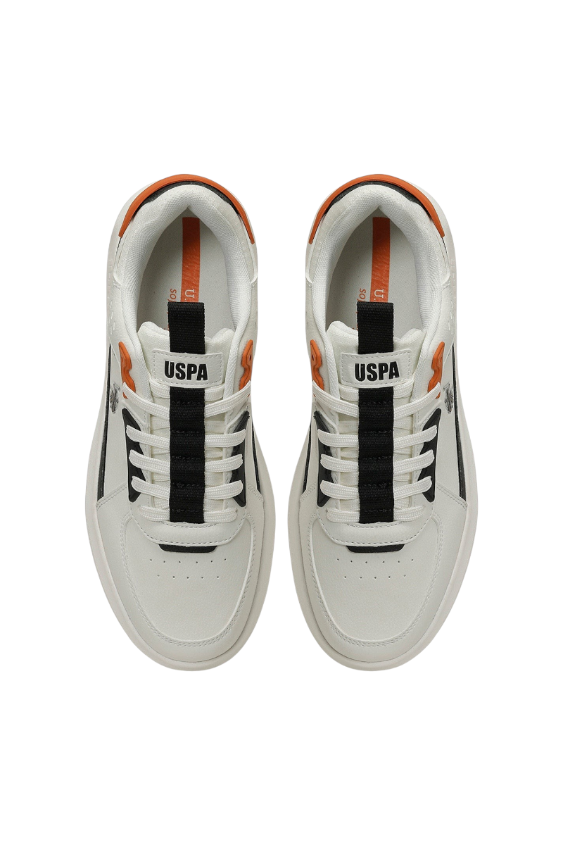 Sporline U.S. Polo Assn. bej renkli, suni deri erkek sneaker ayakkabı, üstten görünüm