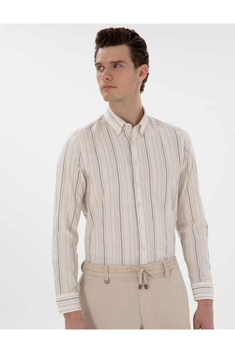 pierre cardin erkek dokuma gömlek 2161129 - Koyu Yeşil