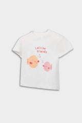 Defacto Çocuk Short Sleeve Snap Body E8246A5 - Ekru