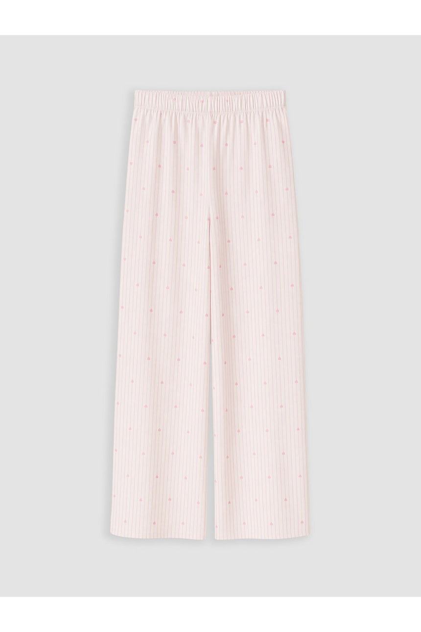 LC Waikiki Çocuk Kalp Desenli Pijama Takımı W6BU08D4 - Ekru