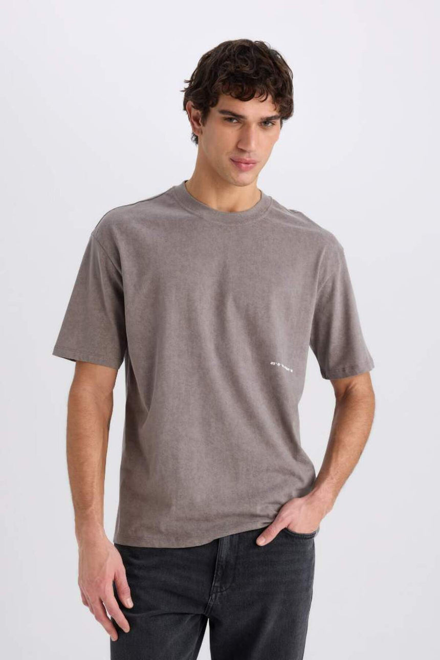 Defacto Erkek T-Shirt C2138Ax - Açık Kahverengi
