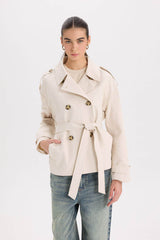 Defacto Kadın Trenchcoat B9705Ax - Kum Beji