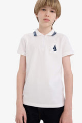 Defacto Çocuk Short Sleeve Polo T-Shirt D8091A8 - Beyaz