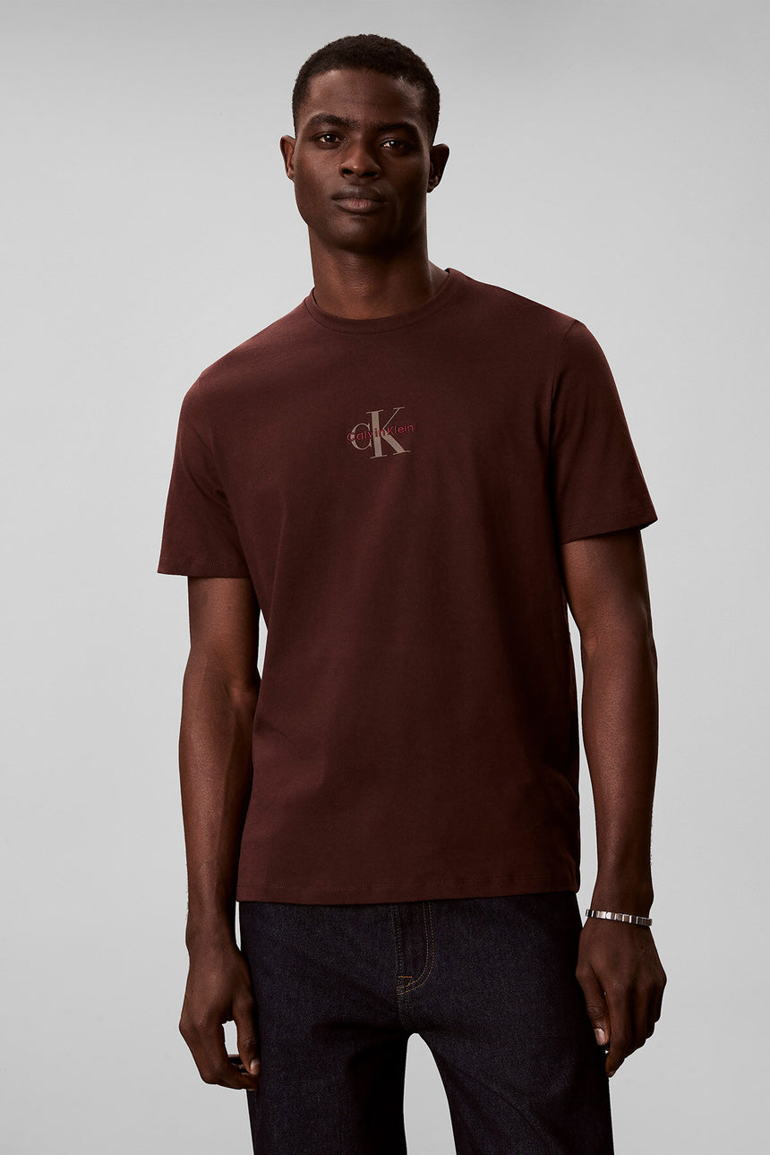 Calvin Klein Erkek SS 30S MICRO MONOLOGO GRAPHIC TE LV04RB866G - Kahverengi
