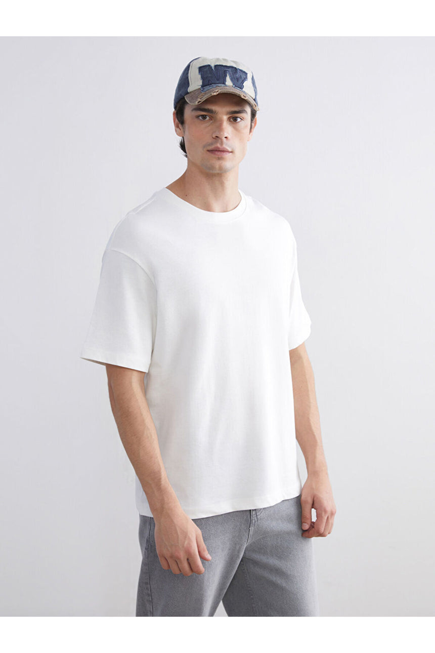 LC Waikiki Erkek Kısa Kollu T-Shirt W5M519B8 - Ekru
