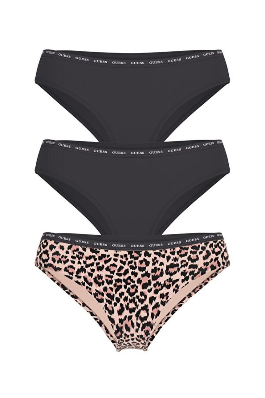 GUESS KADIN 3 PACK PRINTED BASIC O5RG14K6YW1 - Bej Leopar