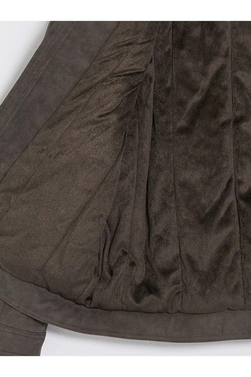 LC Waikiki Erkek Dik Yaka Süet Mont W60793K8 - Gri / Kahverengi