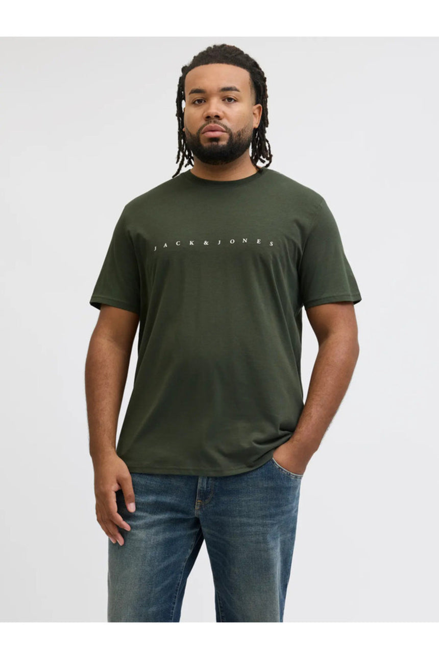 JACK&JONES JJESTAR JJ TEE SS NOOS PLS 12243625 - Koyu Yeşil