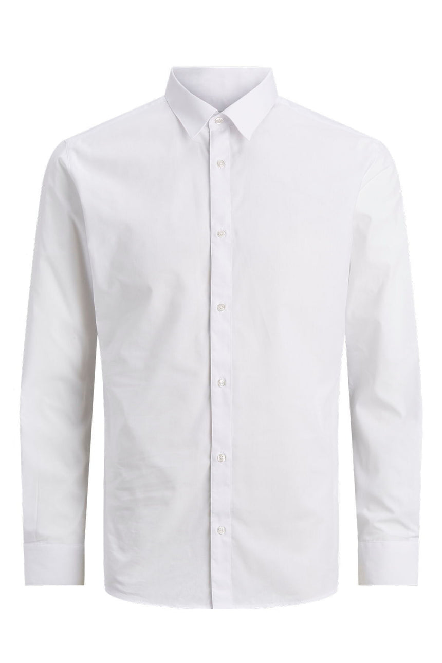 JACK&JONES PLUS JJJOE SHIRT LS PLAIN NOOS PLS 12200623 - Beyaz