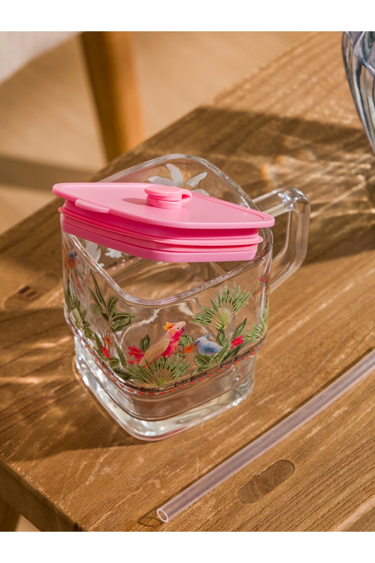 LC Waikiki Home Baskılı Pipetli Cam Bardak S6IA14B8 - Karışık