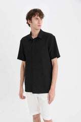 Defacto Erkek Short Sleeve Shirt E1223Ax - Siyah