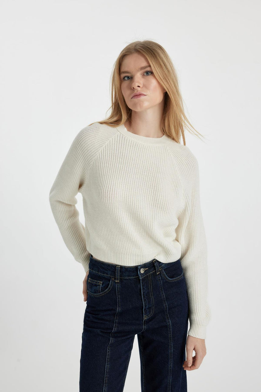 Defacto Kadın Pullover L2567Az - Ekru