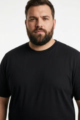 JACK&JONES PLUS JJEBARRON TEE SS O-NECK LN PLS 12299534 - Siyah