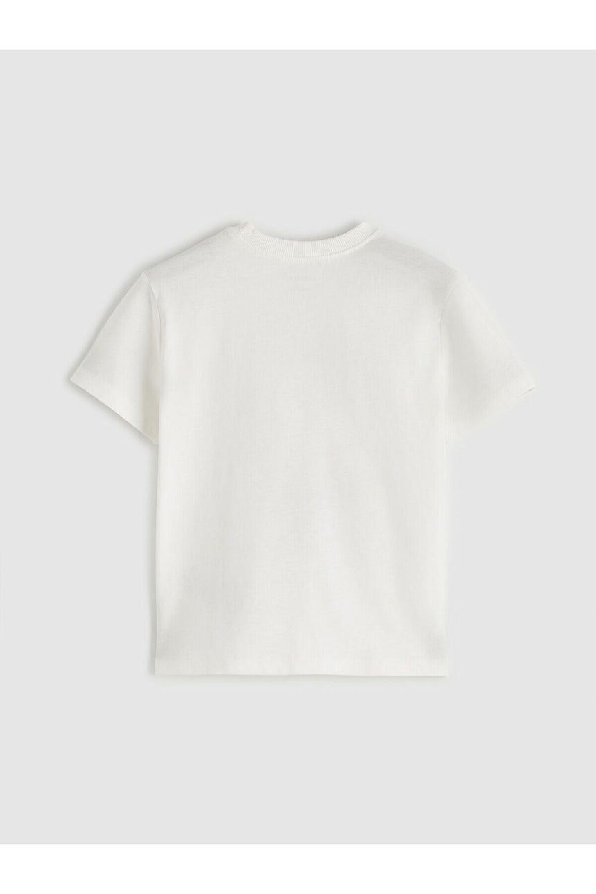LC Waikiki Çocuk Kısa Kollu T-Shirt S68830D1 - Ekru