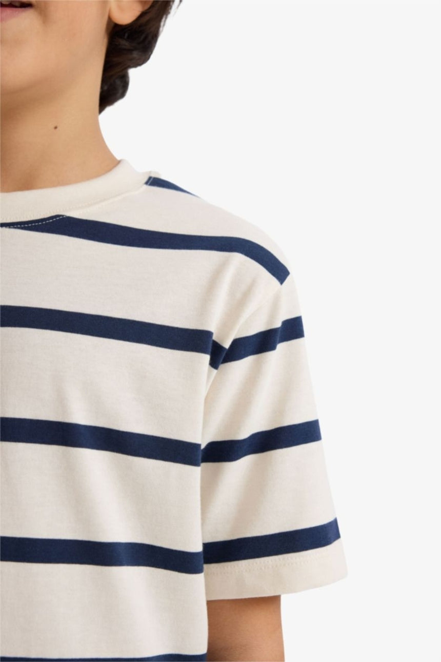 Defacto Çocuk Short Sleeve T-Shirt D7864A8 - Çivit Mavisi