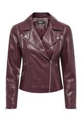 ONLY ONLGEMMA FAUX LEATHER BIKER OTW NOOS 15153079 - Koyu Kahverengi