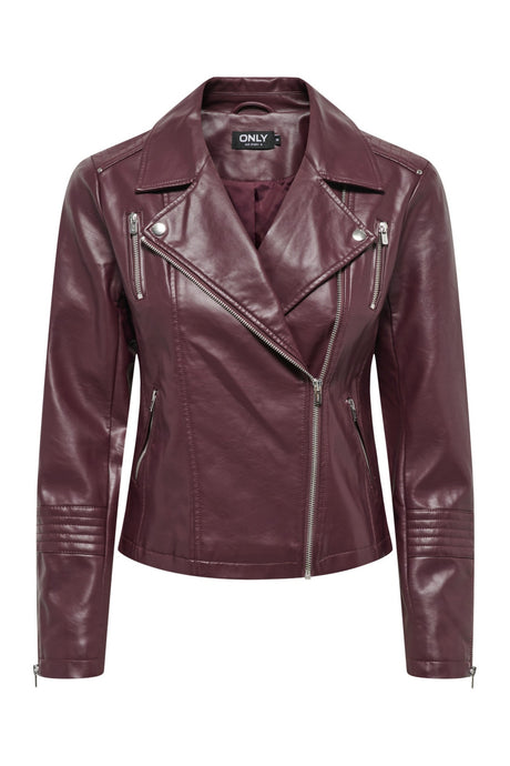 ONLY ONLGEMMA FAUX LEATHER BIKER OTW NOOS 15153079 - Koyu Kahverengi