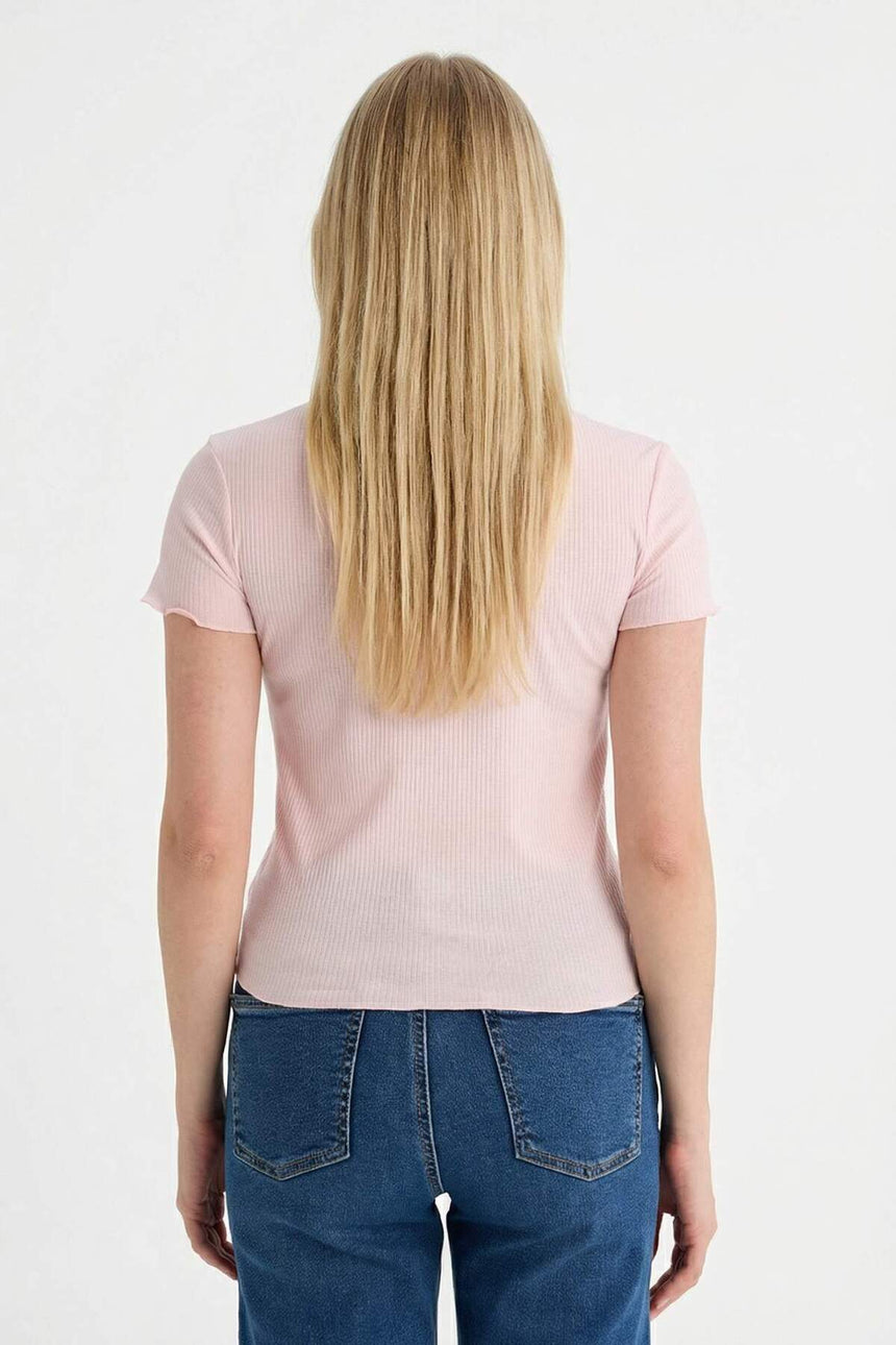 DeFacto K7064AZ Kadın T-Shirt - Açık Pembe