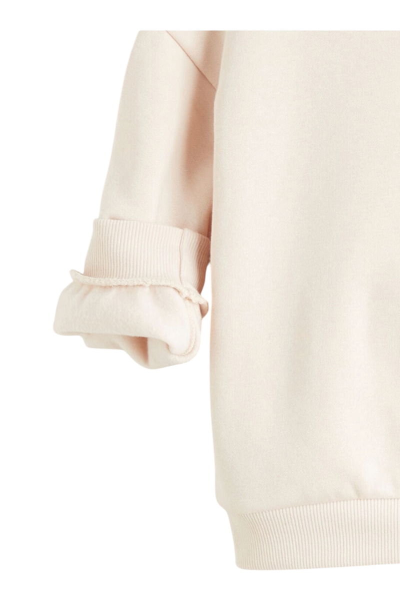 Sporline LC Waikiki soluk pembe renkli, pamuk karışımlı, ribana manşetli çocuk sweatshirt detayı