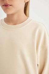 Defacto Çocuk Sweat Shirt A2797A8 - Ekru