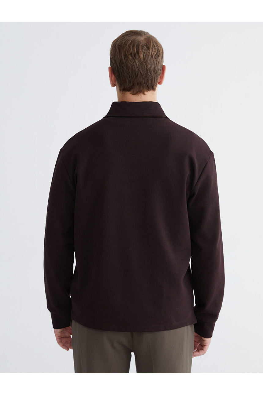 LC Waikiki Erkek Sweatshirt W5ND53E8 - Koyu Kahverengi