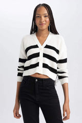 Defacto Kadın Cardigan Z8539AZ - Ekru