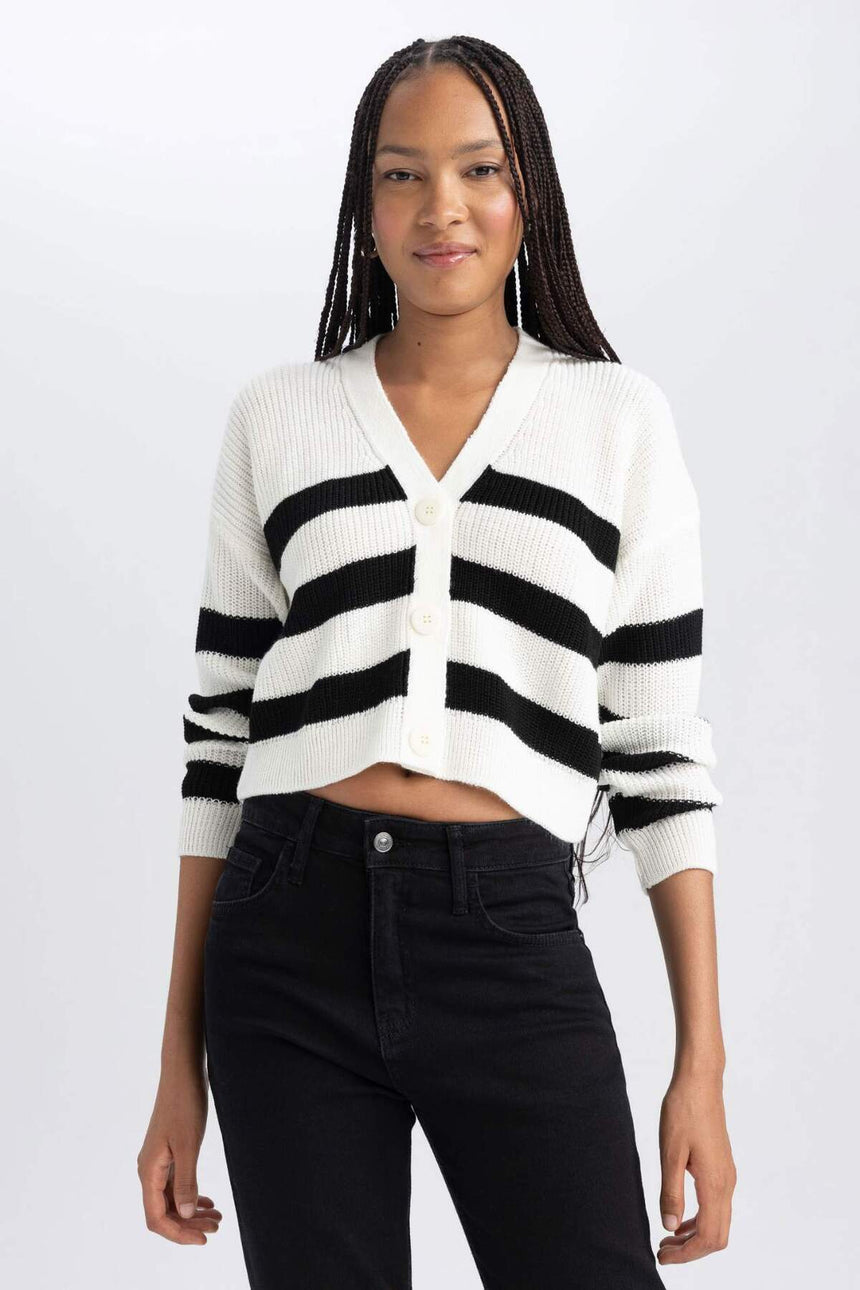 Defacto Kadın Cardigan Z8539AZ - Ekru