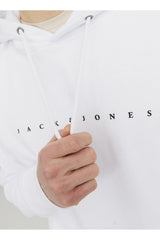 JACK&JONES JJESTAR JJ SWEAT HOOD NOOS 12233972 - Beyaz