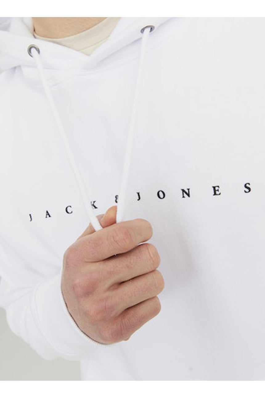 JACK&JONES JJESTAR JJ SWEAT HOOD NOOS 12233972 - Beyaz
