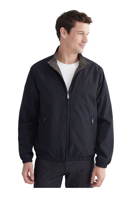 Sporline LC Waikiki siyah renkli, regular kesim, fermuarlı erkek polyester mont