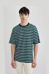 Defacto Erkek T-Shirt B5910Ax - Koyu Yeşil