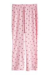 Sporline LC Waikiki açık pembe renkli, çiçek desenli, %100 pamuklu rahat kesim kadın pijama altı