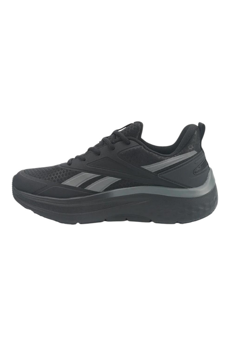 Sporline Reebok Prime Walk Ultra II siyah kadın tekstil yürüyüş ayakkabısı, yan profil görünümü.