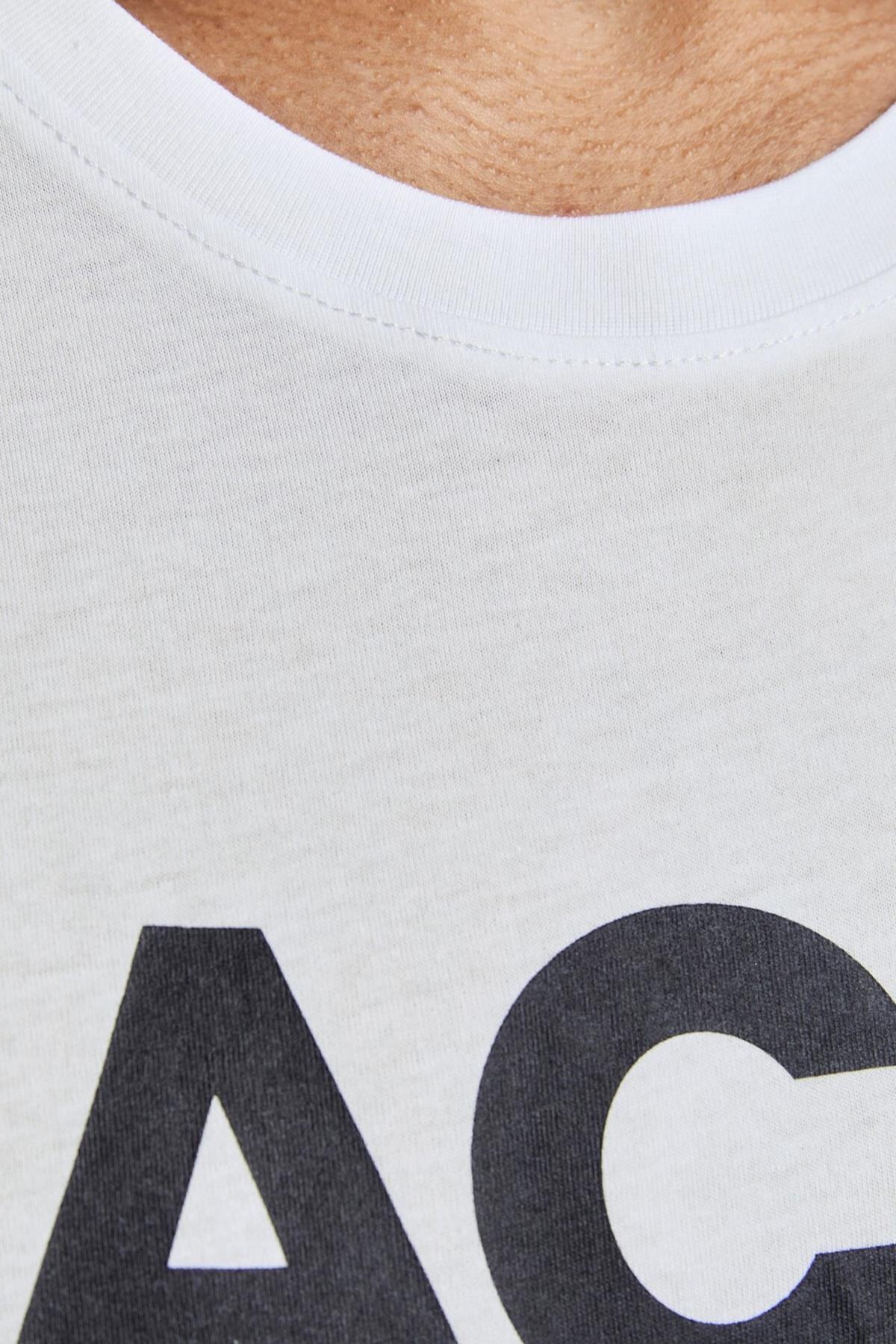 Jack & Jones Corp Logo Erkek T-Shirt 12151955 - Beyaz