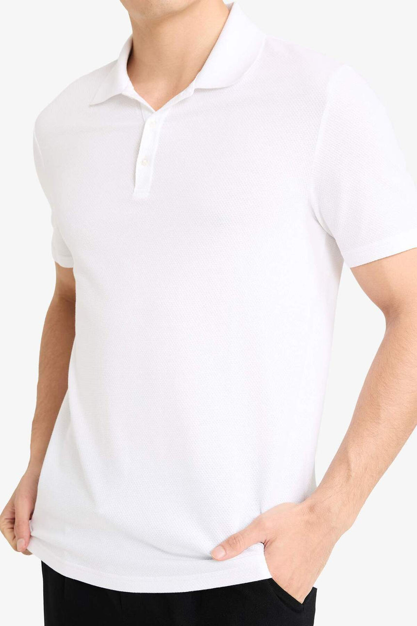 DeFacto M6609AZ Erkek Polo Yaka T-Shirt - Beyaz