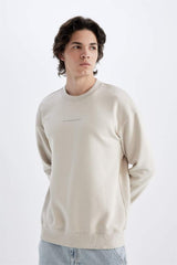 Defacto Erkek Sweat Shirt X8282Az - Kahverengi / Kum Beji