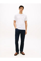 Tommy Hilfiger Erkek GLOBAL STRIPE TEE MW0MW42393YBR - Beyaz
