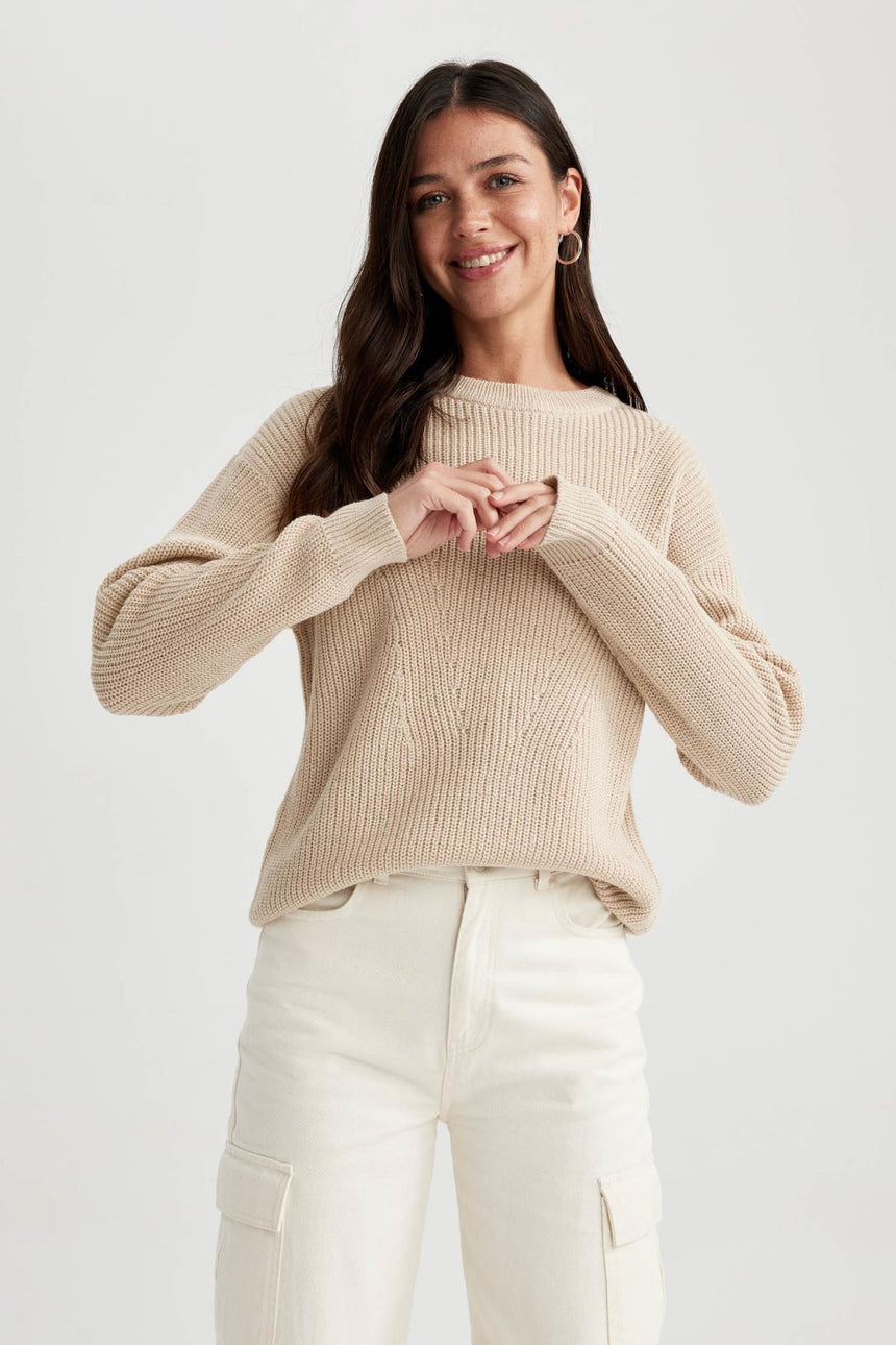 Defacto Kadın Pullover H6905Az - Açık Bej