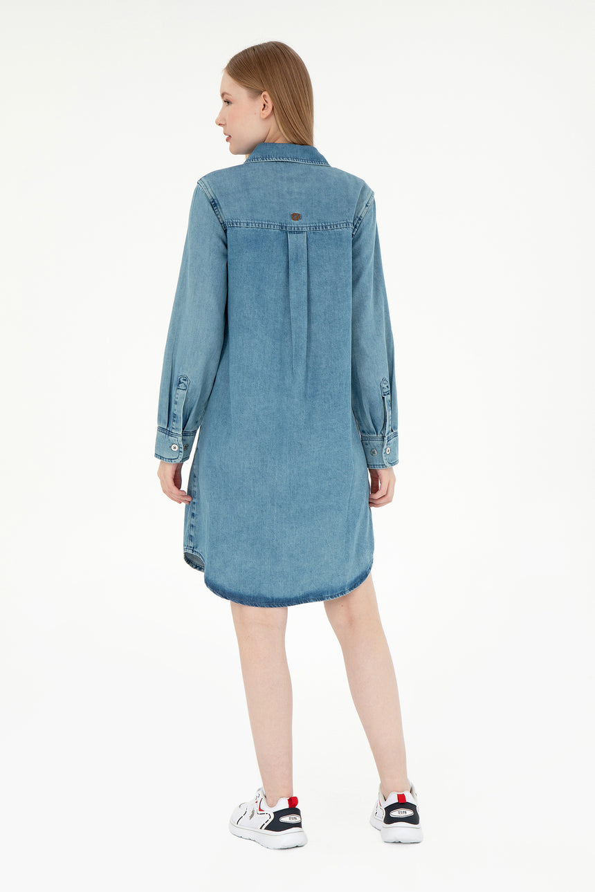 US POLO ASSN BAYAN DENİM ELBİSE 1932915 - Mavi