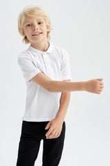 Defacto Çocuk Short Sleeve Polo T-Shirt K1689A6 - Beyaz