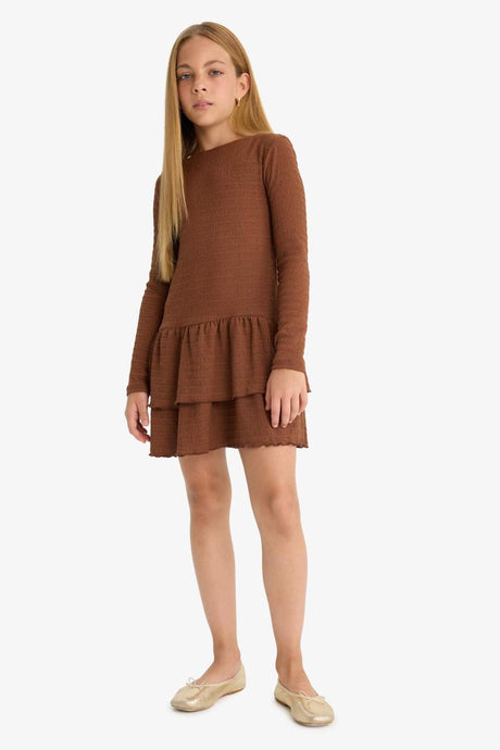 Defacto Çocuk Knitted Dress F7078A8 - Kahverengi