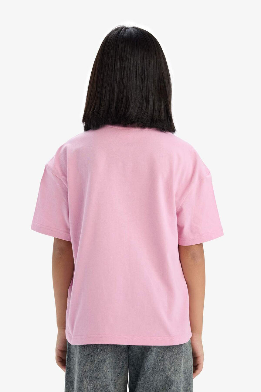 Defacto Çocuk Short Sleeve T-Shirt D9099A8 - Pembe